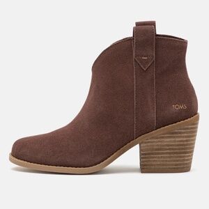 Toms Chocolate Suede Ankle Booties